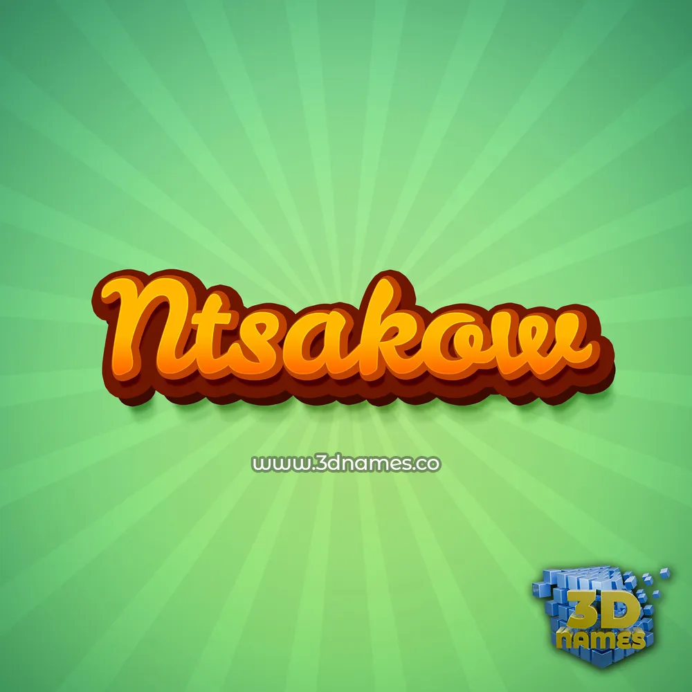 ntsakow in Green Rays style - 3D name wallpaper
