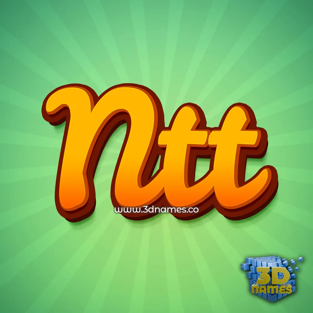 ntt in Green Rays style - 3D name wallpaper