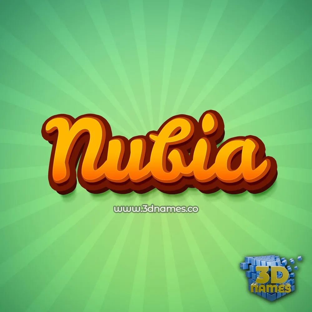nubia in Green Rays style - 3D name wallpaper