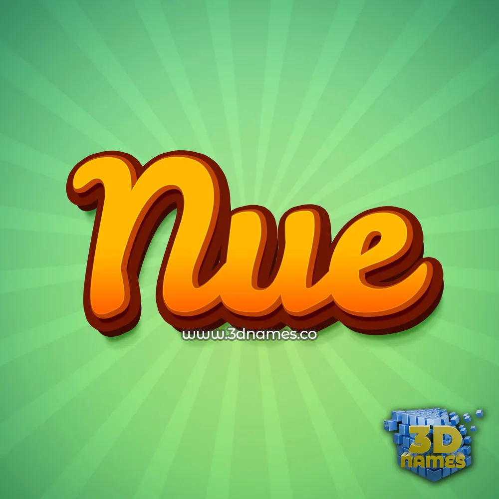 nue in Green Rays style - 3D name wallpaper