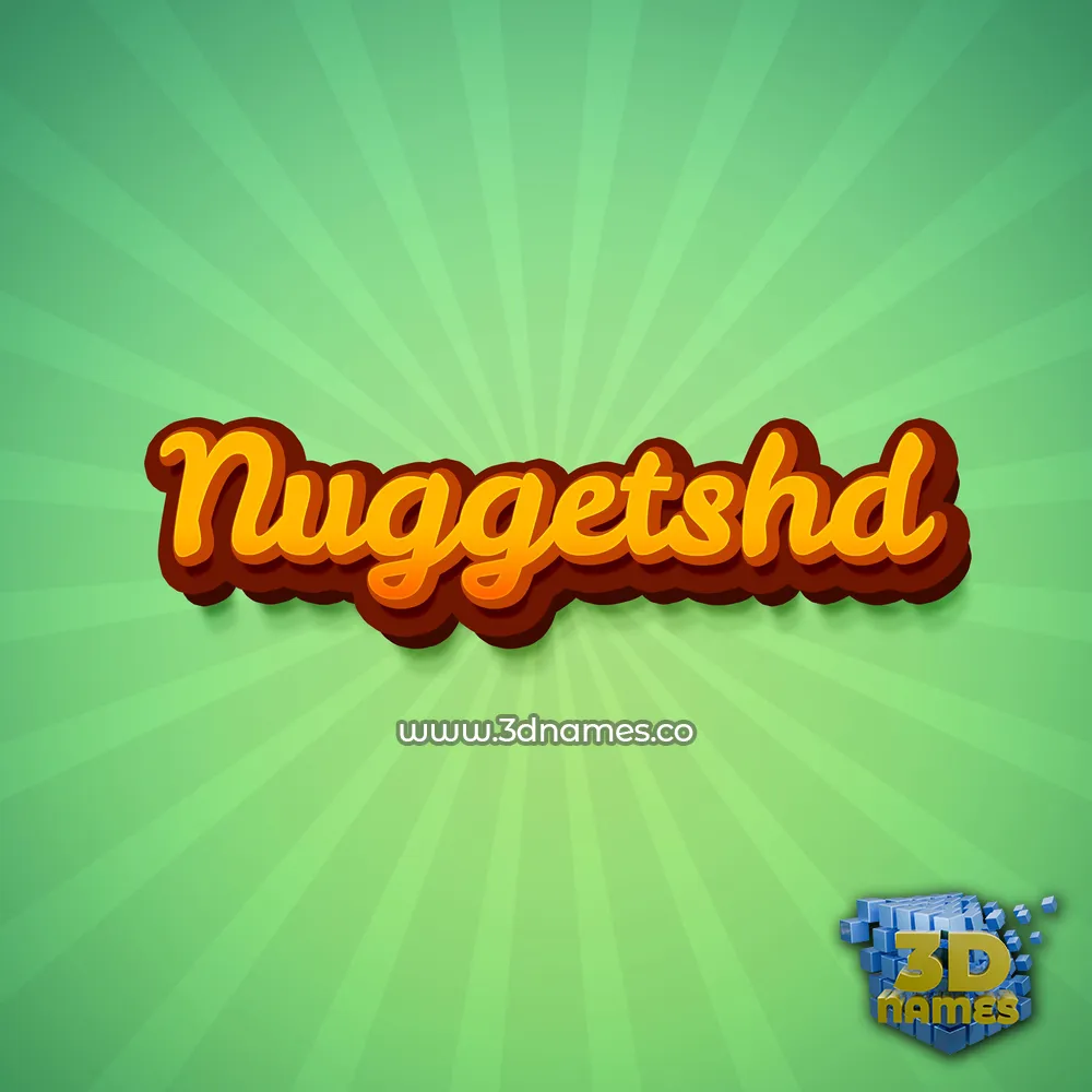 nuggetshd in Green Rays style - 3D name wallpaper