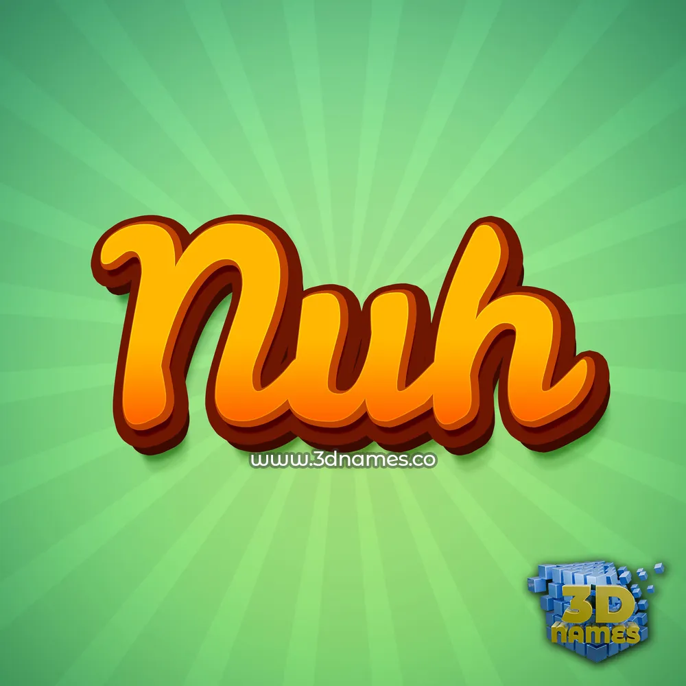 nuh in Green Rays style - 3D name wallpaper