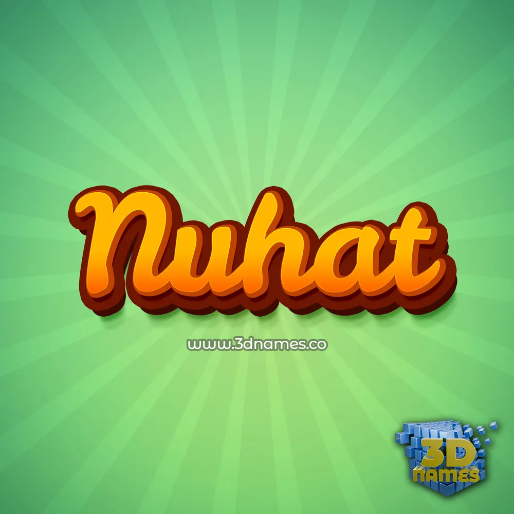 nuhat in Green Rays style - 3D name wallpaper