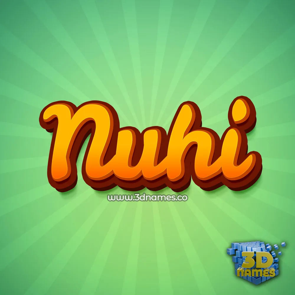 nuhi in Green Rays style - 3D name wallpaper
