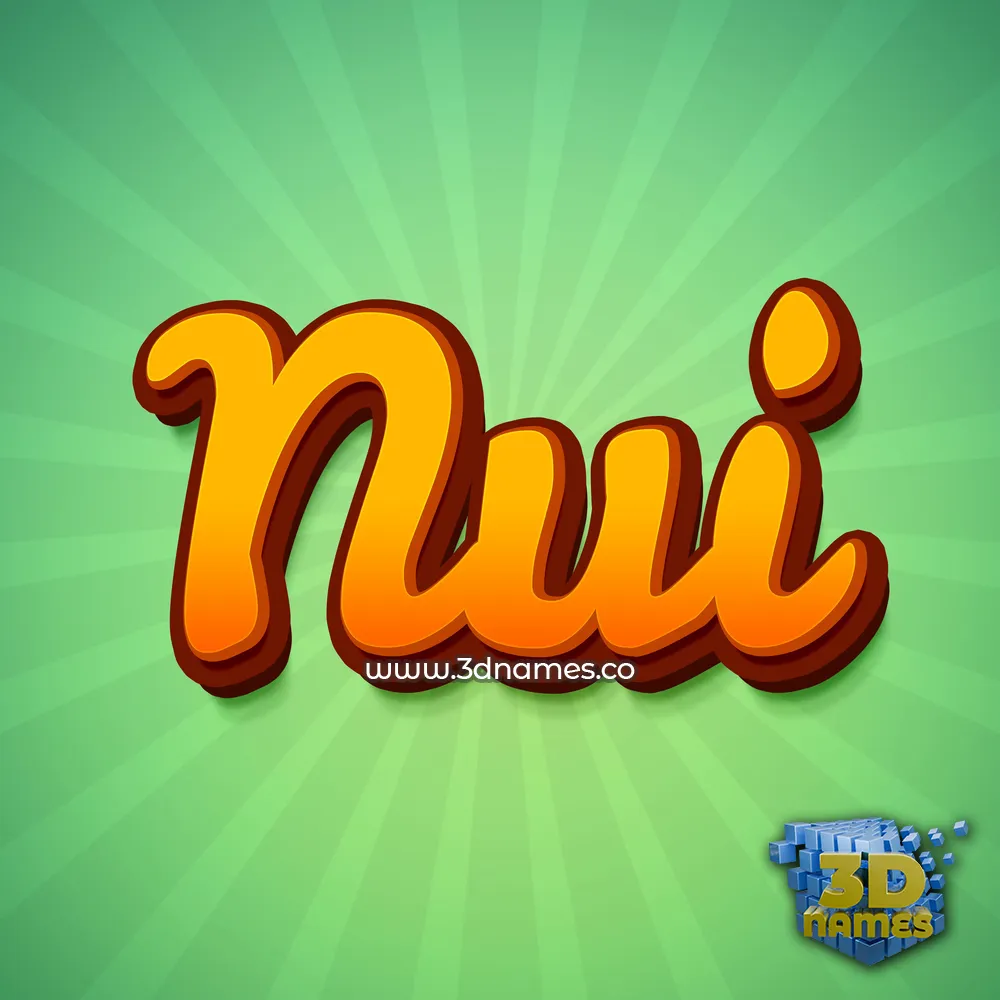 nui in Green Rays style - 3D name wallpaper