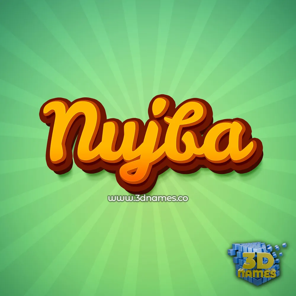 nujba in Green Rays style - 3D name wallpaper