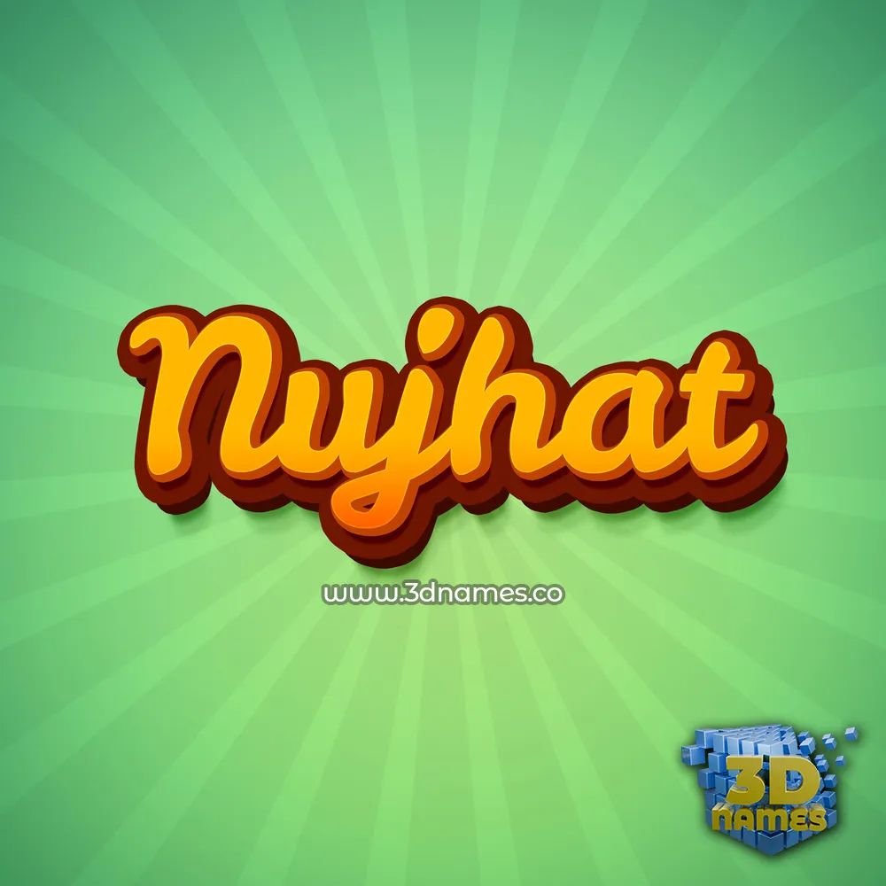 nujhat in Green Rays style - 3D name wallpaper