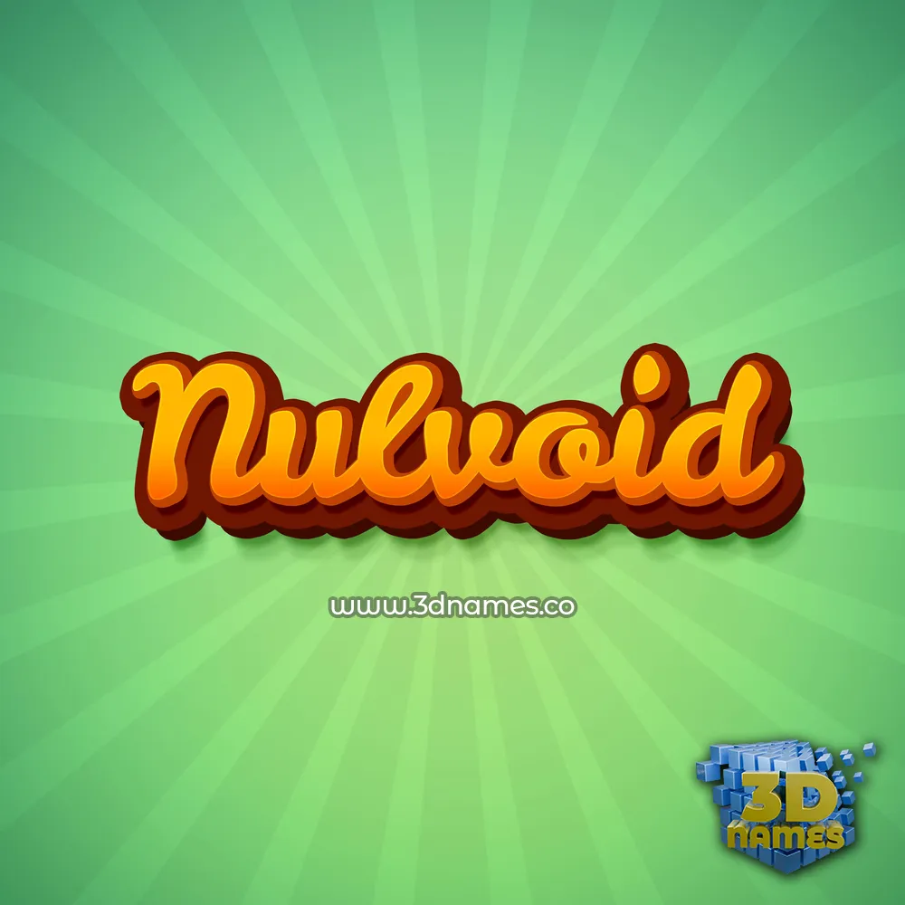 nulvoid in Green Rays style - 3D name wallpaper