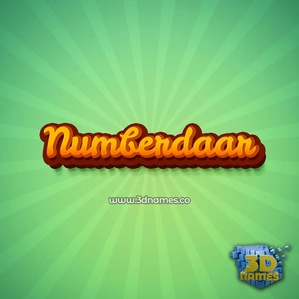 numberdaar in Green Rays style - 3D name wallpaper