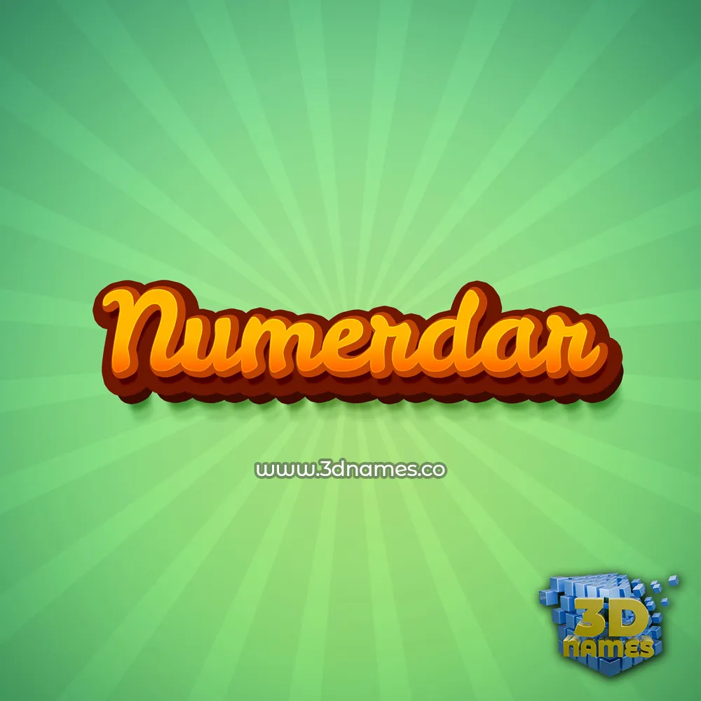 numerdar in Green Rays style - 3D name wallpaper