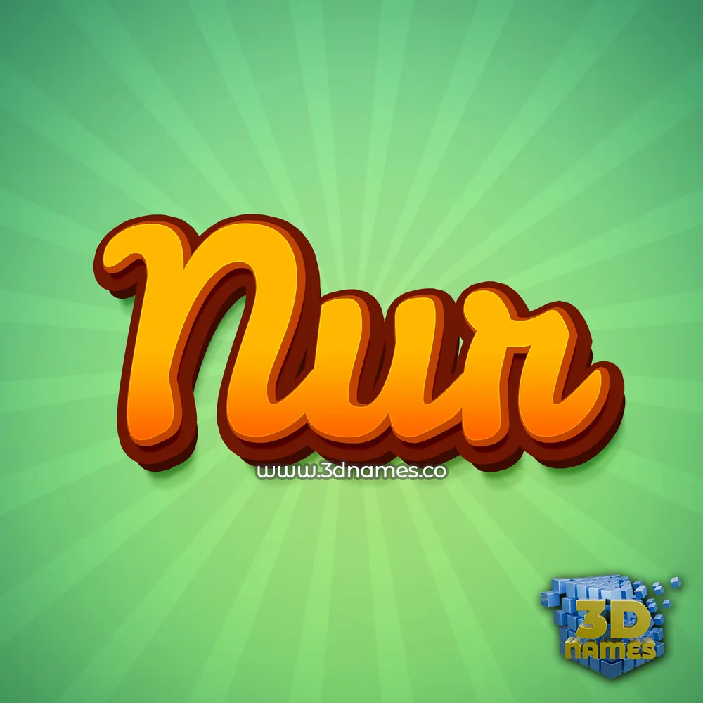 nur in Green Rays style - 3D name wallpaper
