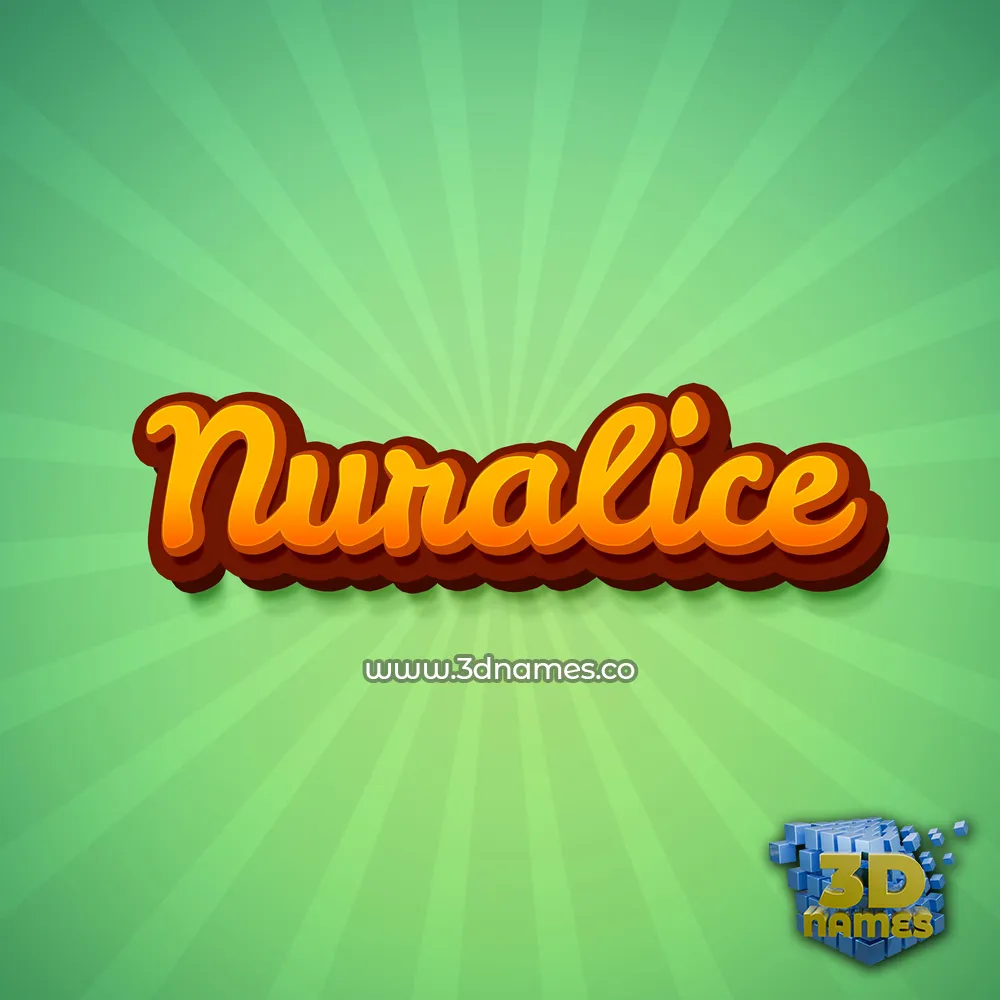 nuralice in Green Rays style - 3D name wallpaper