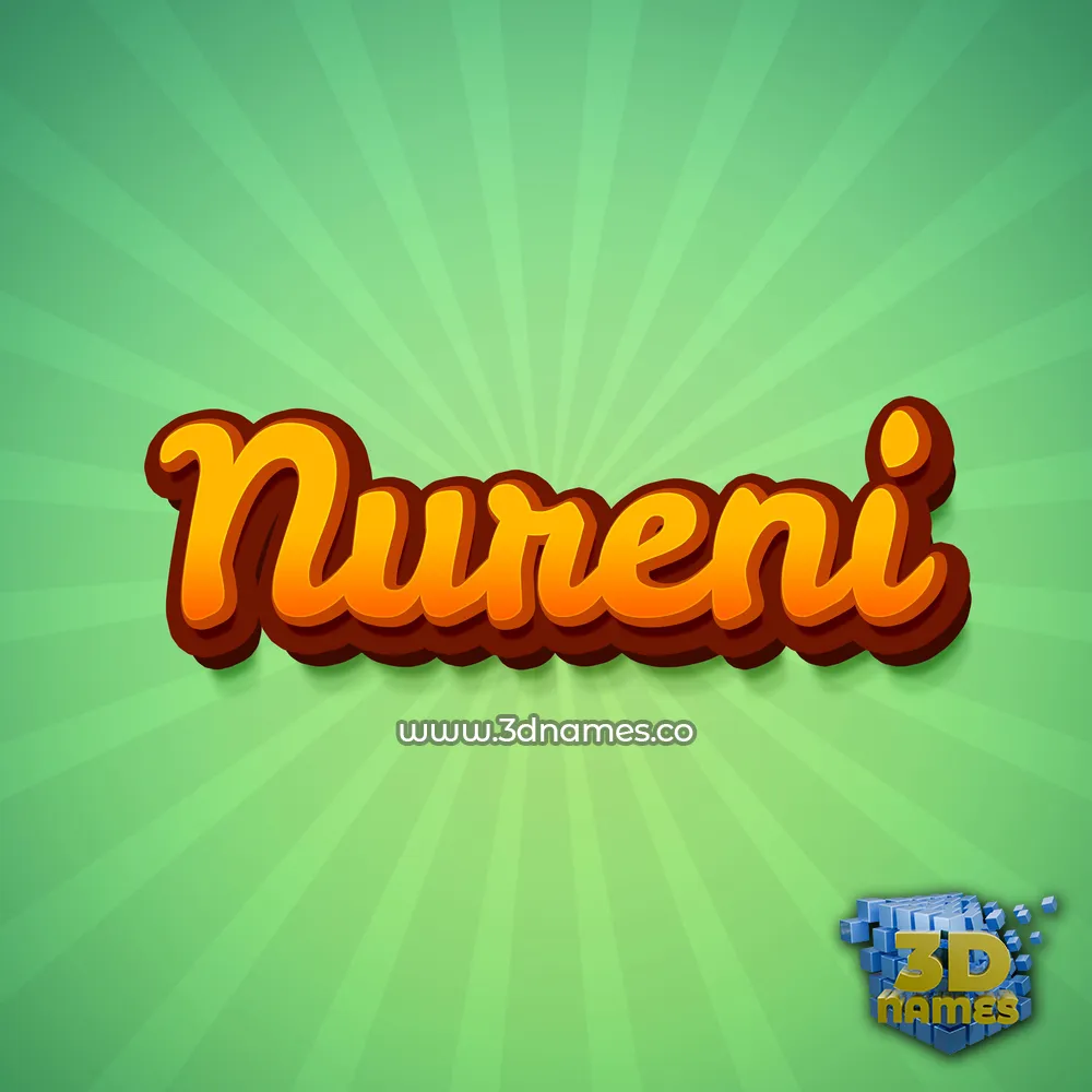 nureni in Green Rays style - 3D name wallpaper