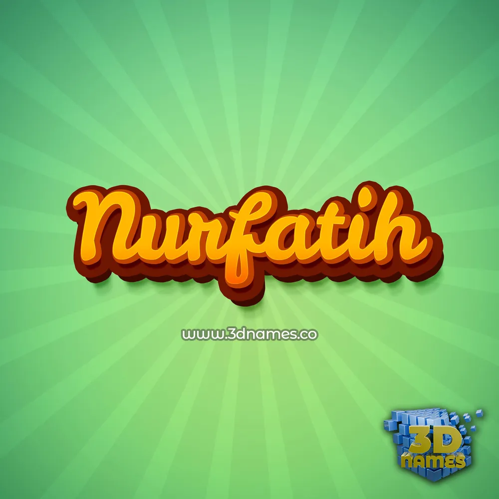 nurfatih in Green Rays style - 3D name wallpaper