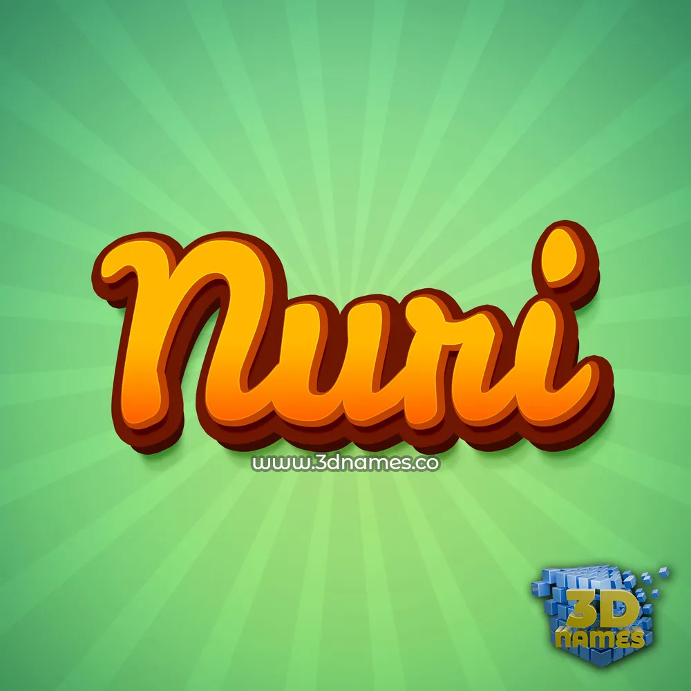 nuri in Green Rays style - 3D name wallpaper
