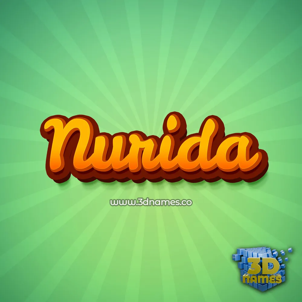nurida in Green Rays style - 3D name wallpaper