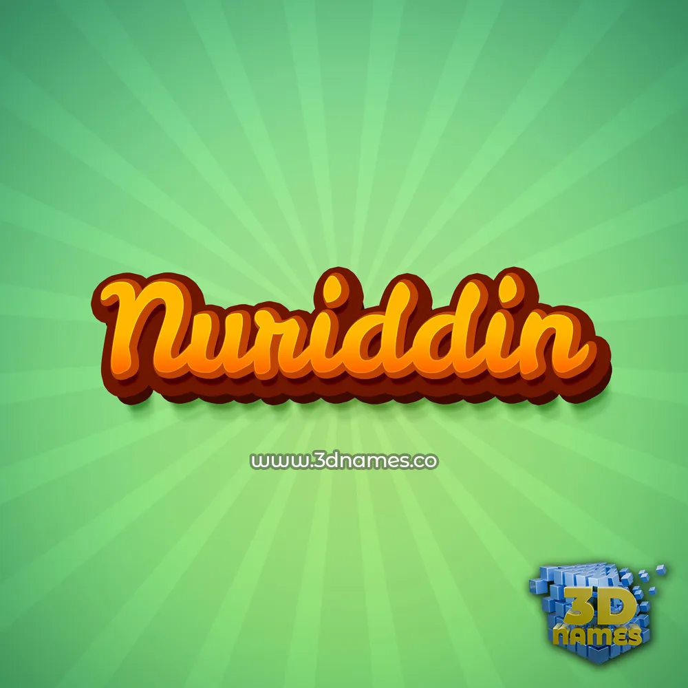 nuriddin in Green Rays style - 3D name wallpaper