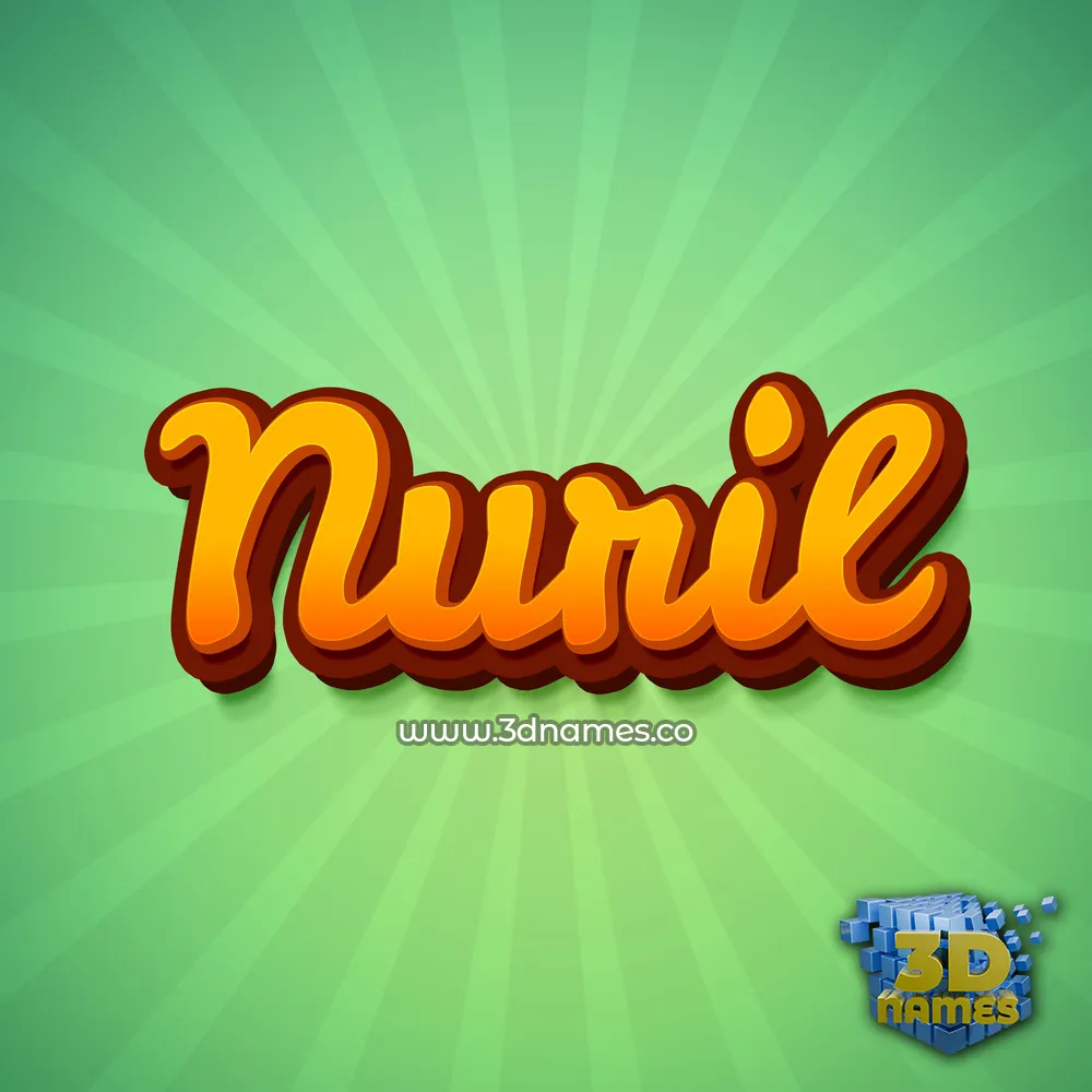nuril in Green Rays style - 3D name wallpaper