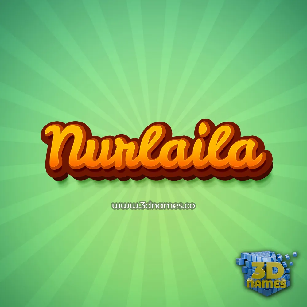 nurlaila in Green Rays style - 3D name wallpaper