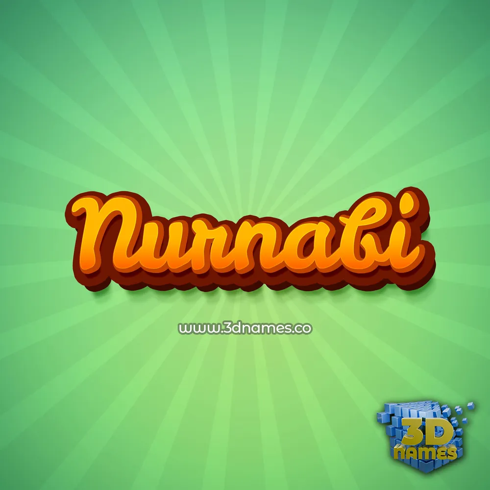 nurnabi in Green Rays style - 3D name wallpaper