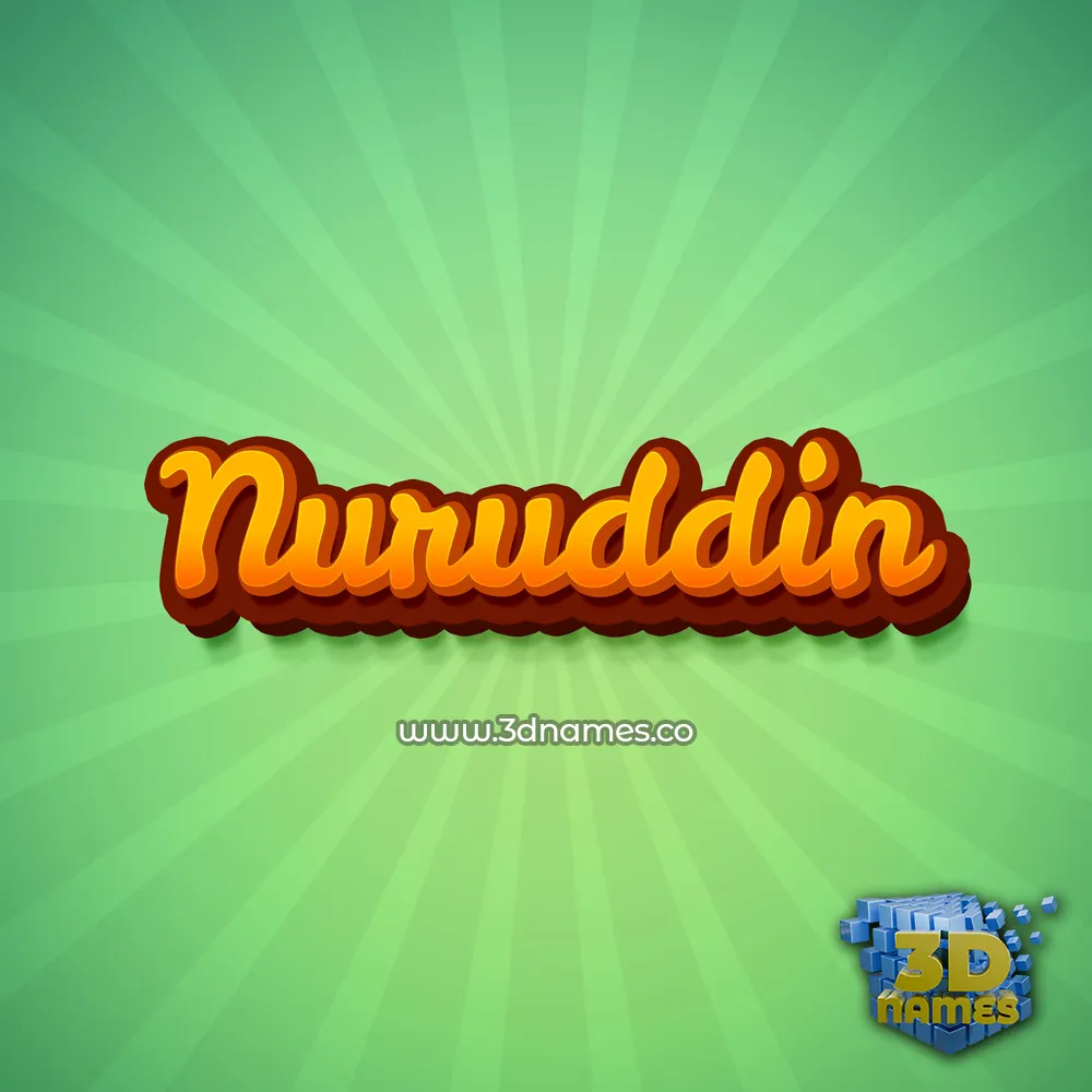 nuruddin in Green Rays style - 3D name wallpaper
