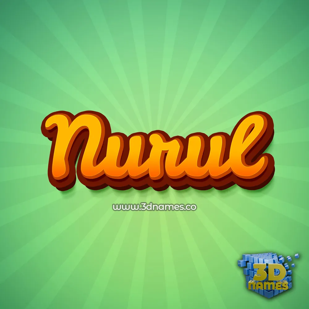 nurul in Green Rays style - 3D name wallpaper