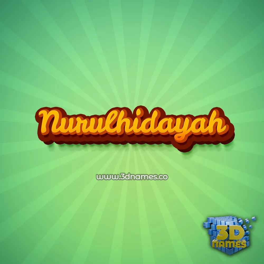 nurulhidayah in Green Rays style - 3D name wallpaper
