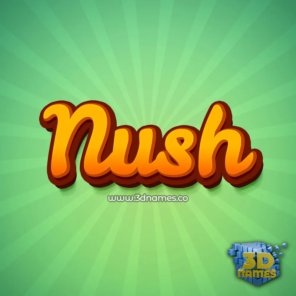 nush in Green Rays style - 3D name wallpaper