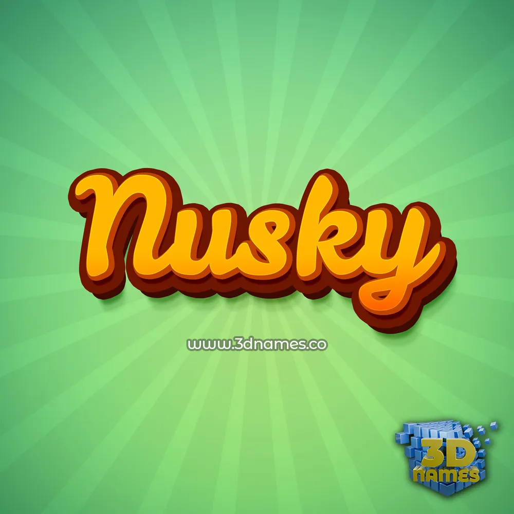 nusky in Green Rays style - 3D name wallpaper