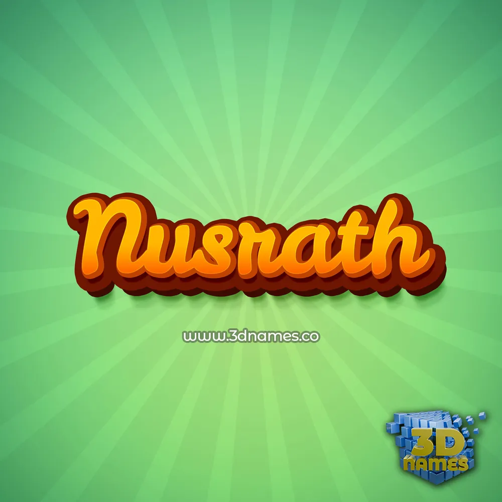 nusrath in Green Rays style - 3D name wallpaper