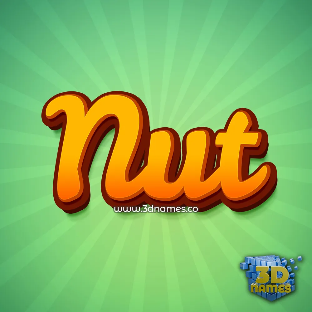 nut in Green Rays style - 3D name wallpaper