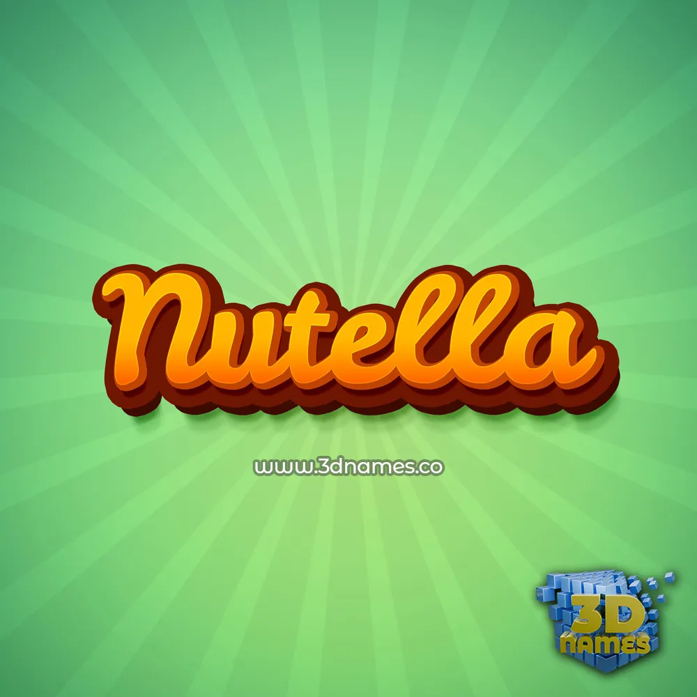 nutella in Green Rays style - 3D name wallpaper