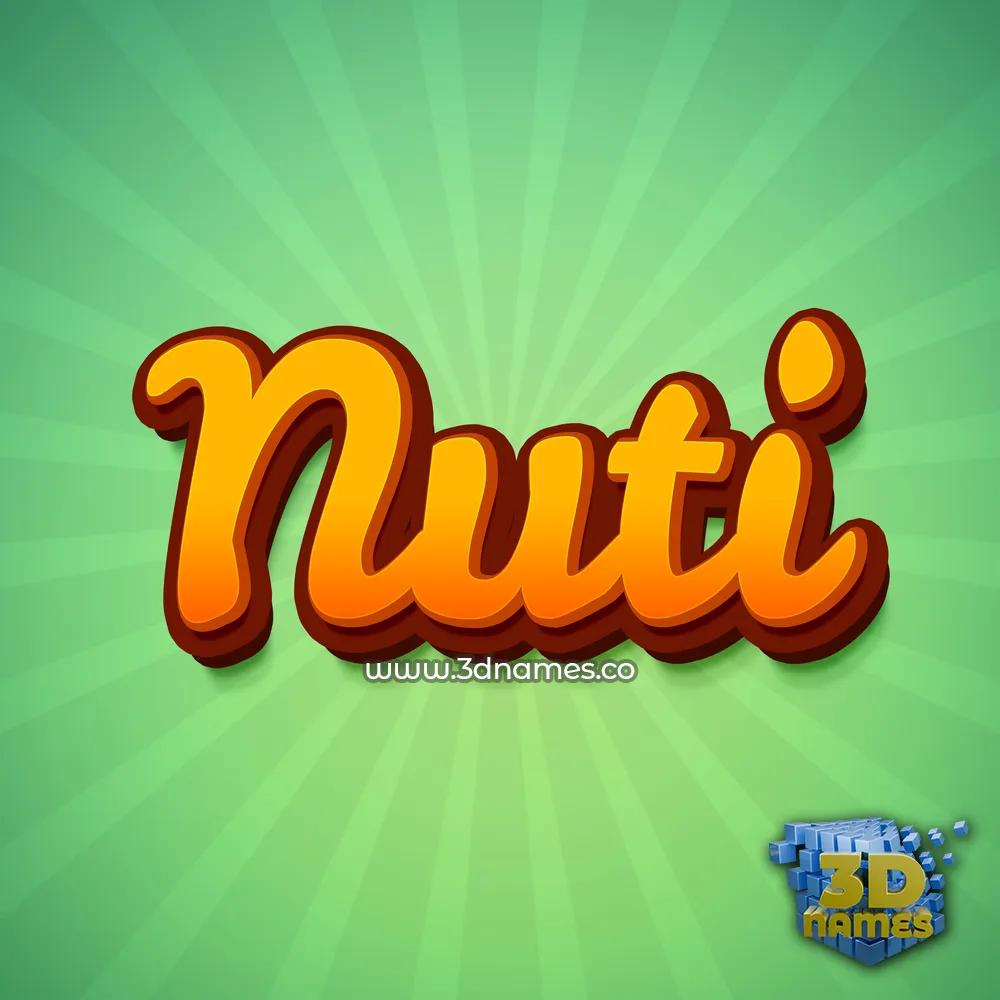 nuti in Green Rays style - 3D name wallpaper