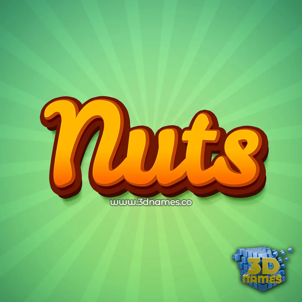 nuts in Green Rays style - 3D name wallpaper