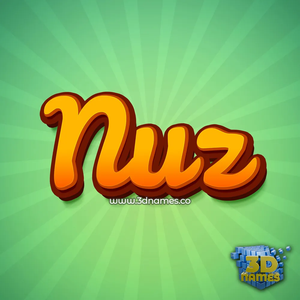 nuz in Green Rays style - 3D name wallpaper