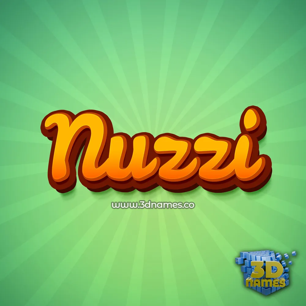 nuzzi in Green Rays style - 3D name wallpaper