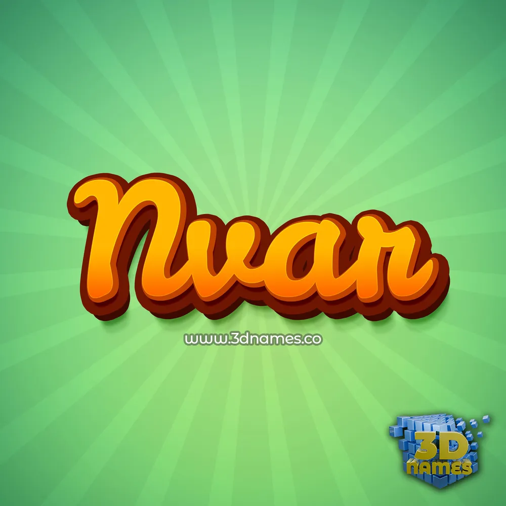 nvar in Green Rays style - 3D name wallpaper