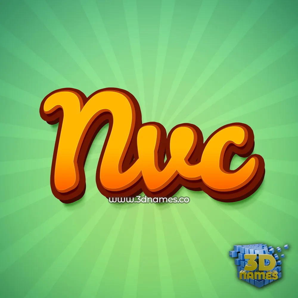 nvc in Green Rays style - 3D name wallpaper