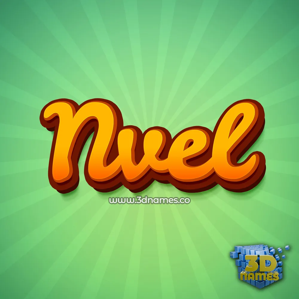 nvel in Green Rays style - 3D name wallpaper
