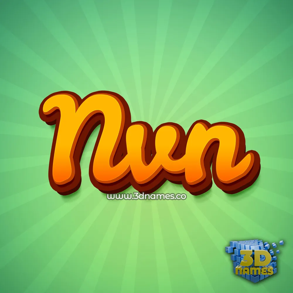 nvn in Green Rays style - 3D name wallpaper