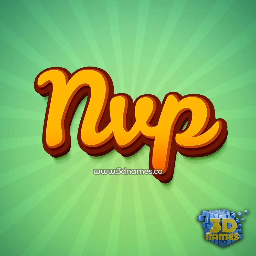 nvp in Green Rays style - 3D name wallpaper