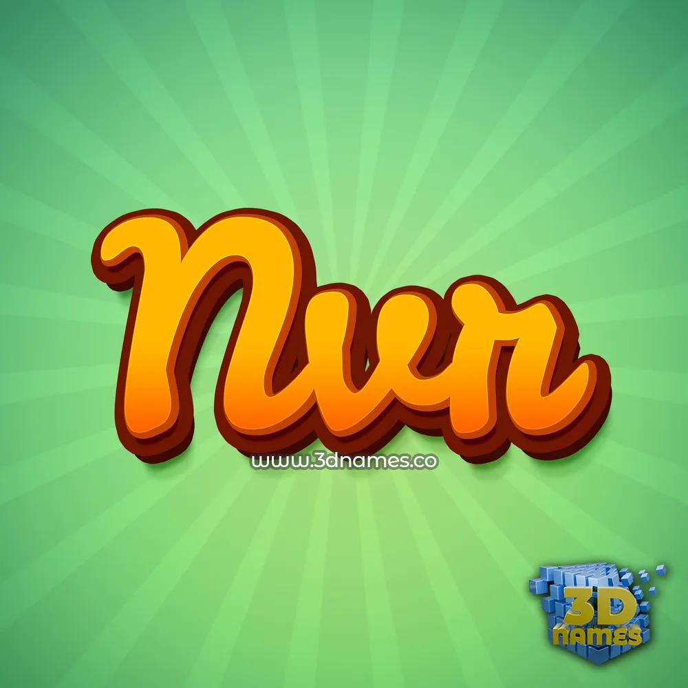 nvr in Green Rays style - 3D name wallpaper