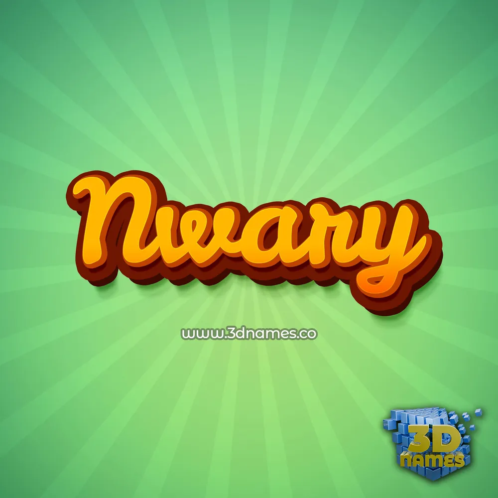nwary in Green Rays style - 3D name wallpaper