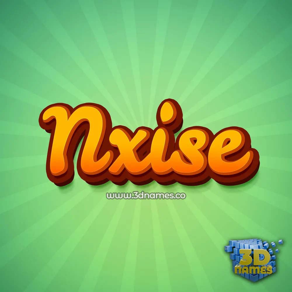 nxise in Green Rays style - 3D name wallpaper
