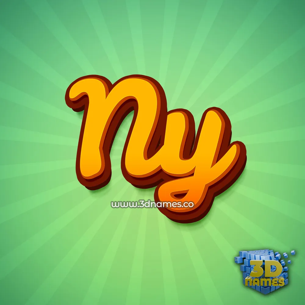 ny in Green Rays style - 3D name wallpaper