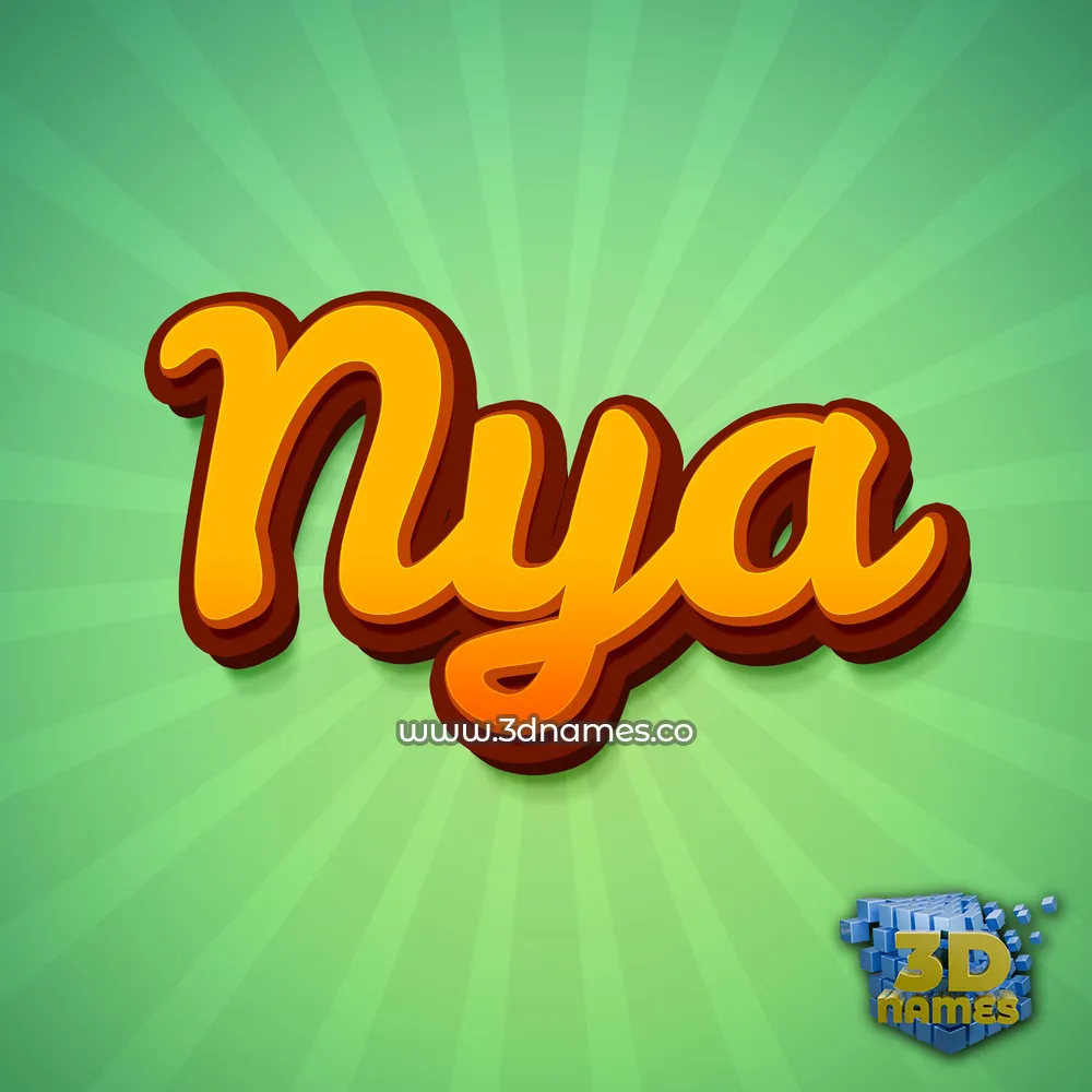 nya in Green Rays style - 3D name wallpaper