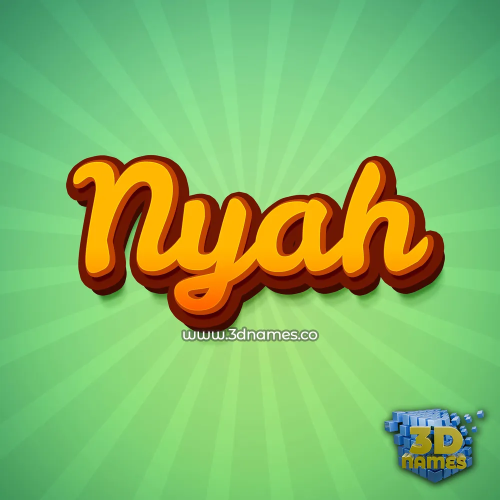 nyah in Green Rays style - 3D name wallpaper