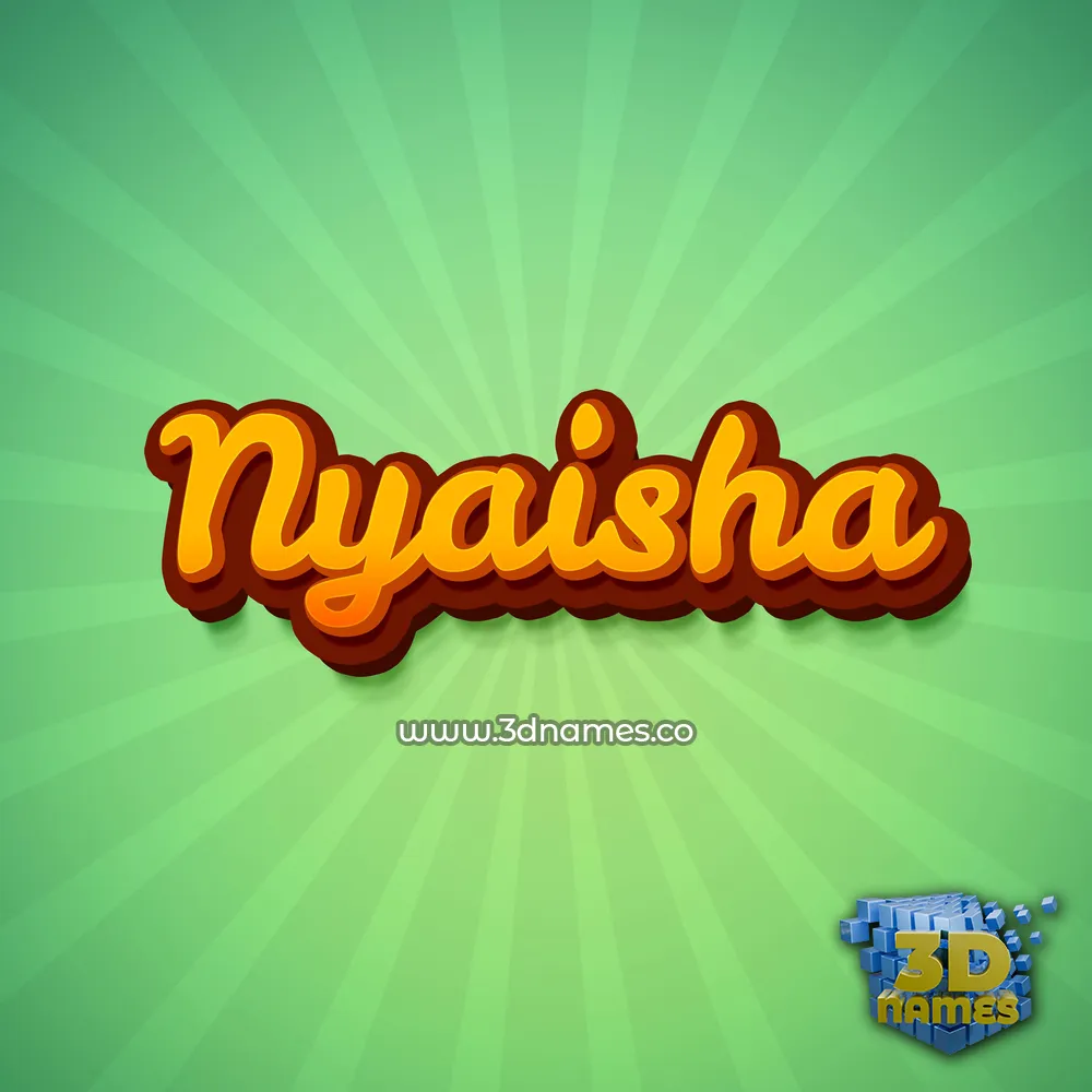nyaisha in Green Rays style - 3D name wallpaper