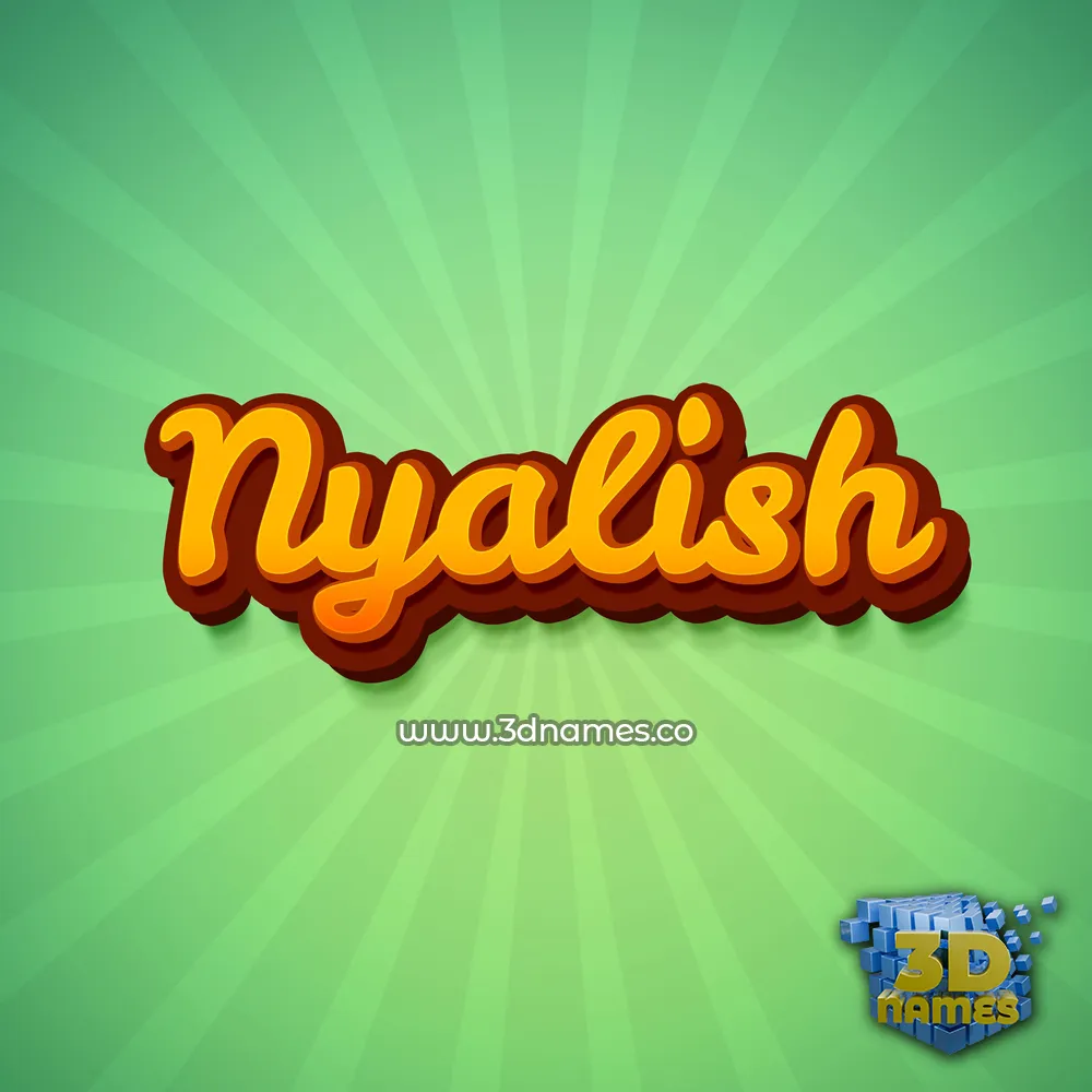nyalish in Green Rays style - 3D name wallpaper