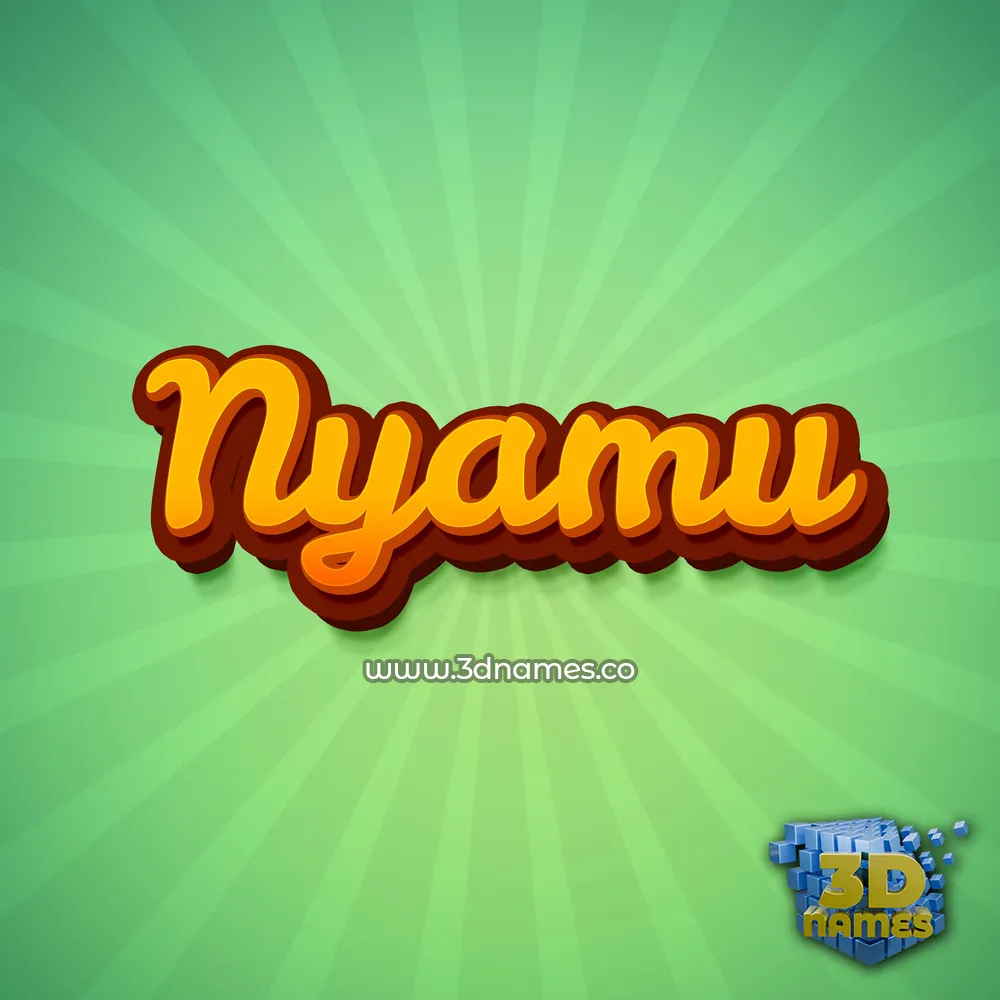 nyamu in Green Rays style - 3D name wallpaper